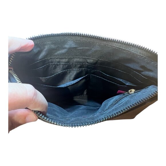 Trina Turk Black Wristlet Wallet Matching Keychain Cardholder Set Faux Leather - Picture 4 of 9